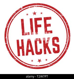 Life hacks sign or stamp on white background, vector illustration Stock Vector