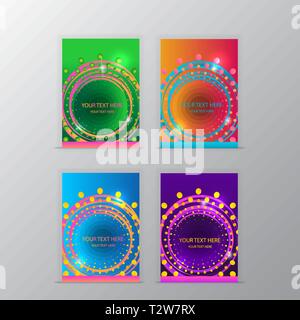 Abstract futuristic page decoration in neon colors creative concepts  for web and print Stock Vector