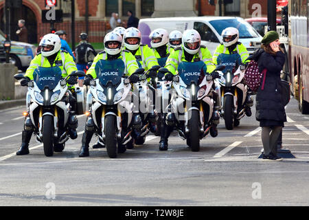 London, England, UK. Members of the Metropolitan Police Special Escort ...