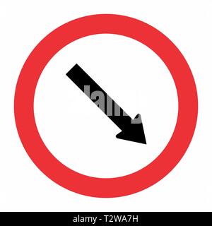 The illustration of Obligatory passage traffic sign on white background Stock Vector