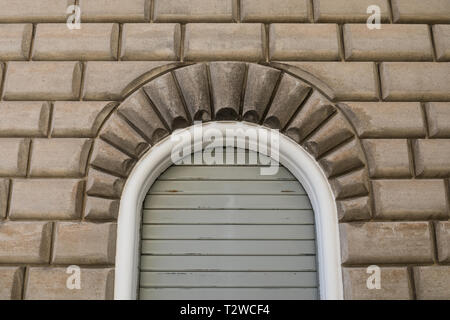 Architectural detail, facade of a building with big stone bricks Stock Photo