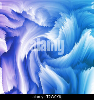 Abstract wavy background in blue colors - imitation of whirl, energy, movement. Digital generated illustration - computer graphic Stock Photo
