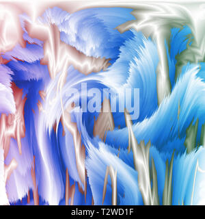 Abstract wavy background in blue colors - imitation of whirl, energy, movement. Digital generated illustration - computer graphic Stock Photo