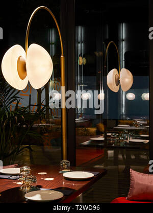 Abstract reflective interior view. Masti Dubai, Dubai, United Arab Emirates. Architect: Studio Lotus , 2018. Stock Photo