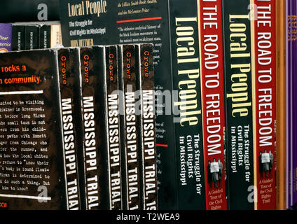 Civil rights history books sit on a shelf in Vickie Malone's senior elective class,  'Local Cultures,' Sept. 21, 2009, in McComb, Miss. The class focu Stock Photo