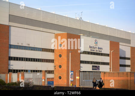 Blackburn Rovers football stadium, Ewood Park, Darwen End Stand, Blackburn, Lancashire, UK Stock Photo