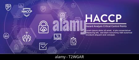 HACCP banner web icon vector illustration concept for hazard analysis ...