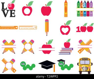 Set of school vector illustrations Stock Vector
