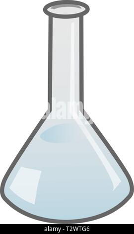 Chemical laboratory cartoon with blue liquid. Vector illustration Stock Vector