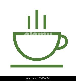 Tea cup logotype. Icon vector logo template. Isolated illustration on white background. Stock Vector