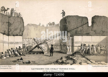 AUSTEN HENRY LAYARD (1817-1894) English archeologist shown top supervising excavations at Nineveh Stock Photo