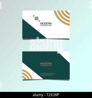 Double-sided horizontal modern business card template. Vector mockup illustration. Stationery design Stock Vector