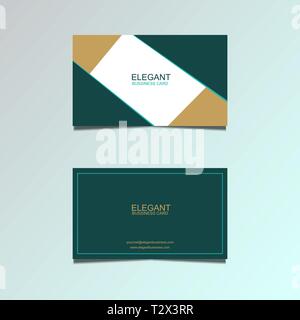 Double-sided horizontal modern business card template. Vector mockup illustration. Stationery design Stock Vector
