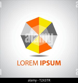 Company vector logo design element. Abstract hexagon shaped vector symbols Stock Vector
