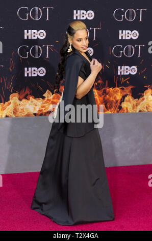 New York, Ny. 3rd Apr, 2019. Dascha Polanco attends HBO Game of Thrones final season premiere at Radion City Music Hall Credit: Lev Radin/Pacific Press/Alamy Live News Stock Photo