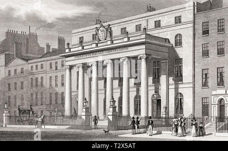 The Royal College of Surgeons of England, London, illustration by Th. H. Shepherd, 1826 Stock Photo