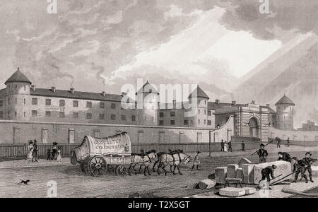 Millbank Prison, Millbank, Westminster, London, illustration by Th. H. Shepherd, 1828 Stock Photo