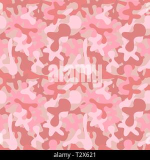 Pink and red abstract camouflage, seamless pattern Stock Vector