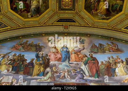 Room of the Immaculate Conception in The Vatican Museum, Francesco Podesti(Ancona 1800-Rome 1895), Proclamation of the dogma(1859-1861).Vatican,Rome. Stock Photo