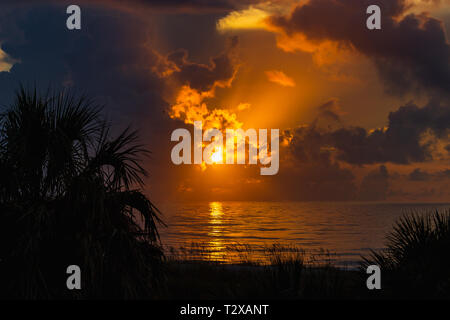 Sunrise over the Atlantic in Amelia Island, FL Stock Photo