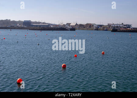 Howth Harbour, Dublin, Ireland with the west pier in the background. Stock Photo