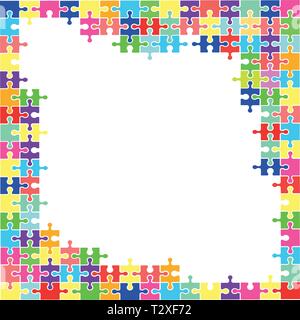 Abstract background of puzzle pieces. Window for text. Vector Stock Vector