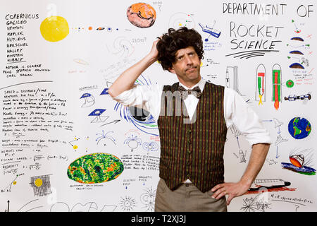 Middle aged caucasian rocket scientist Stock Photo