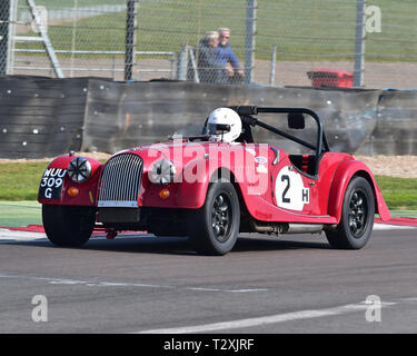 Peter Garland, Morgan Plus 8, Historic Road Sports Championship, HSCC, Season Opener, Saturday, 30th March 2019, Donington Park, circuit racing, CJM P Stock Photo