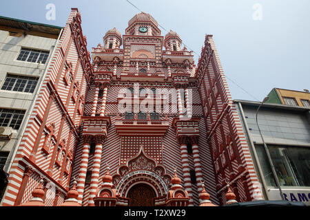 Jami Ul Alfar Mosque in Colombo's oldest district, Pettah, capital Colombo, Sri Lanka Stock Photo