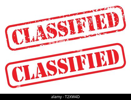 Classified grunge rubber stamp. Distressed and solid vector design illustration for web, t-shirt design, other graphic design use Stock Vector
