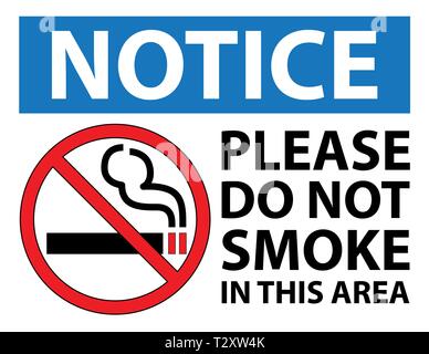No Smoking Notice Sign. No cigarette Warning signage. Letter scale Vector design illustration. Stock Vector