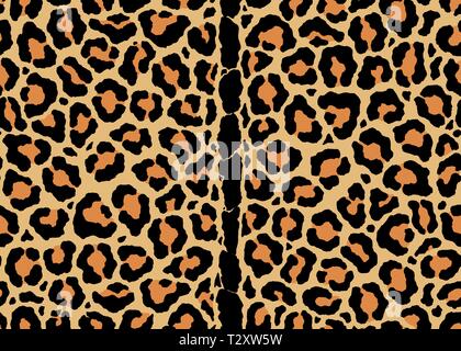 Abstract Leopard pattern print with mid vertical spine design. Seamless Leopard pattern design, vector illustration background. Fur animal skin design Stock Vector