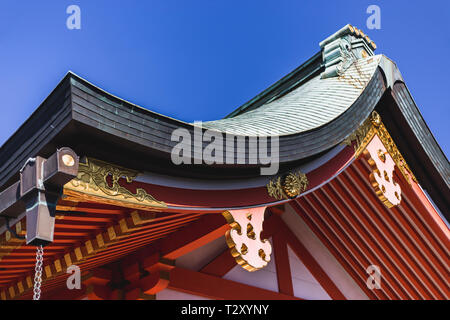 Tiled Roof Of a Shrine at Fushimi Inari in Kyoto, Japan Stock Photo
