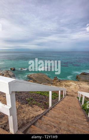 Stairs leading down to Windansea Beach. Stock Photo