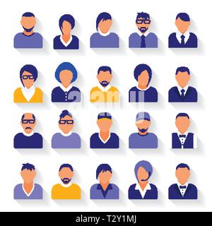 Avatar user icon set. Flat illustration of 25 avatar user vector icons for  web Stock Vector Image & Art - Alamy