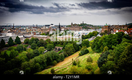 A view of Edinburgh Scotland from Edinburgh Castle. Stock Photo