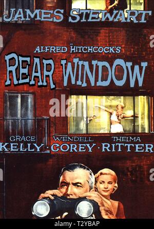 JAMES STEWART, GRACE KELLY POSTER, REAR WINDOW, 1954 Stock Photo