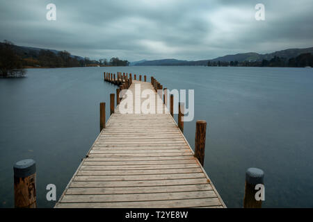 The Monk Coniston Jetty at the northern tip of Coniston Water is a really handy stopping place from which to capture great pictures of the lake. Stock Photo