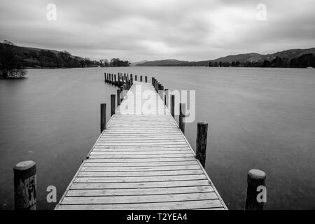 The Monk Coniston Jetty at the northern tip of Coniston Water is a really handy stopping place from which to capture great pictures of the lake. Stock Photo