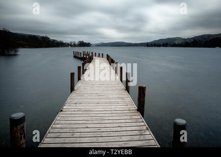 The Monk Coniston Jetty at the northern tip of Coniston Water is a really handy stopping place from which to capture great pictures of the lake. Stock Photo