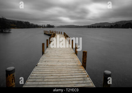 The Monk Coniston Jetty at the northern tip of Coniston Water is a really handy stopping place from which to capture great pictures of the lake. Stock Photo