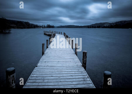 The Monk Coniston Jetty at the northern tip of Coniston Water is a really handy stopping place from which to capture great pictures of the lake. Stock Photo