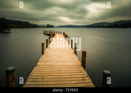 The Monk Coniston Jetty at the northern tip of Coniston Water is a really handy stopping place from which to capture great pictures of the lake. Stock Photo