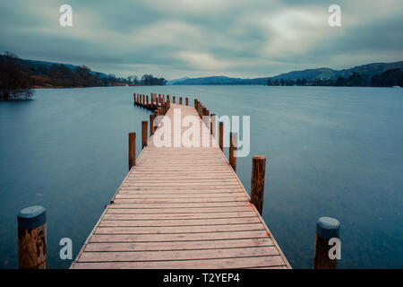 The Monk Coniston Jetty at the northern tip of Coniston Water is a really handy stopping place from which to capture great pictures of the lake. Stock Photo