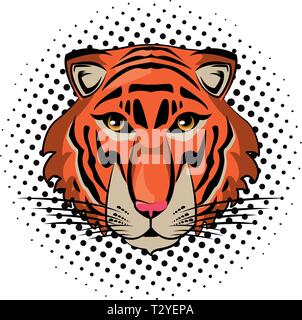 Tiger face cool sketch Stock Vector