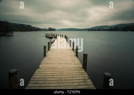 The Monk Coniston Jetty at the northern tip of Coniston Water is a really handy stopping place from which to capture great pictures of the lake. Stock Photo