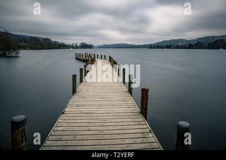 The Monk Coniston Jetty at the northern tip of Coniston Water is a really handy stopping place from which to capture great pictures of the lake. Stock Photo