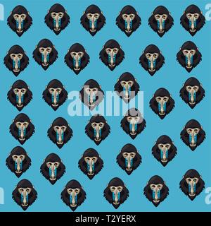 Mandrill face cool sketch Stock Vector