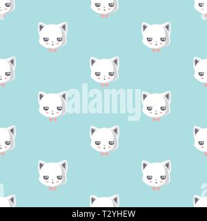 pattern with cute cat. Stock Vector