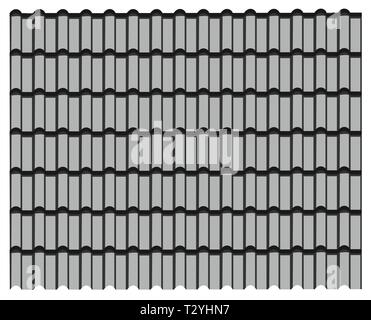 group of gray tiles roof, pattern texture gray background. Stock Vector